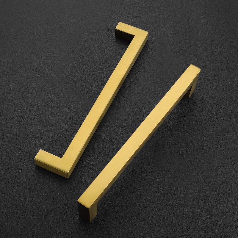 Ravinte 10 Pack Square Bar Kitchen Cabinet Handles Gold Cabinet