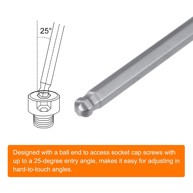 sourcing map 2pcs Ball Head Hex Screwdriver 3mm x 110mm
