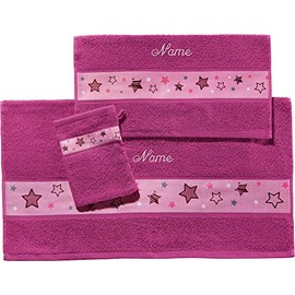 Erwin Müller Children's Terry Towelling, Hooded Bathrobe with Stars