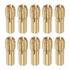 sourcing map 10pcs Brass Collet 3mm Brass Drill Chucks Mini