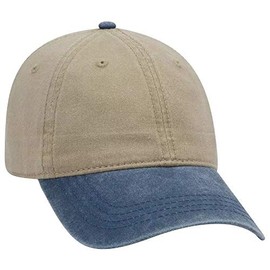 Ashen Fane Washed Solid Pigment Dyed Cotton Twill Brass Buckle Hat, Navy and Khaki