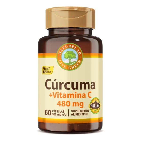 Cúrcuma + Vitamina C- Antioxidante - 60 Cápsulas - Naturelab
