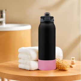 2 PCS for Ello Pop Water Bottle Boot, Silicone Bottom for llo Pop 32oz Water Bottle, for Ello Pop Stainless Steel Water Bottle Accessories Avoid Scratches and Noise (Rose Red, 320z)