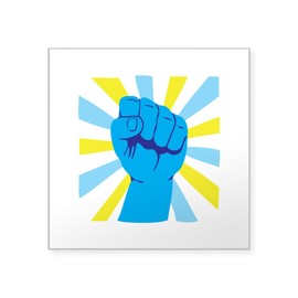 CafePress Fist Pump Sticker Square Bumper Sticker Car Decal