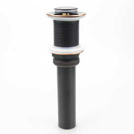 Bathroom Sink Pop Up Drain Assembly Without Overflow Fits 1.57 to 2.36 Inch Sink Openings with 1-1/4 Inch Tailpiece Small Cap Solid Brass Drain Stopper (Oil Rubbed Bronze)