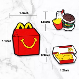 Zanerolan Fast Food Shoe Decoration Charms for Clog, Hamburger French Fries Chicken Charms Accessories