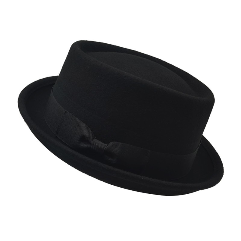 Pork Pie Men's Hat Women's Fedora Felt Hat 100% Wool