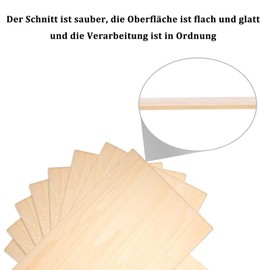 Plywood Panels, Pack of 12 Balsa Wood Panels 1.5 mm, Multiplex Panels, Birch Plywood, Wooden Panels Crafts, for DIY Crafts or Model Making, Modeling, Engraving (200 x 100 mm)