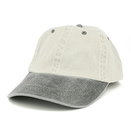 Armycrew Low Profile Blank Two-Tone Washed Pigment Dyed Cotton Dad Cap, Beige Green, One Size