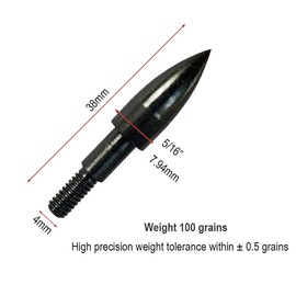 Ontsho 100 Grain Field Points Archery Target Practice Arrow Tips for 5/16 Inch Arrows Hunting Field Tips for Recurve Bow Compound Bow, 12pcs