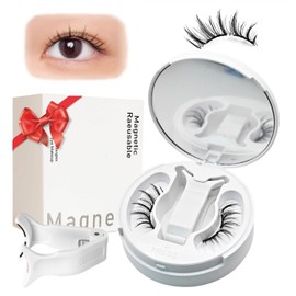 Magnetic False Eyelashes, Magnetic Eyelashes, No Glue Required, Reusable, Natural, Soft, Smooth Feel, For Beginners, Easy Installation (Mist Black, 0.9 inches (23 mm))