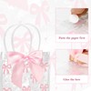 Linkidea 12 Clear Gift Bags with Pink Bows, Includes 25