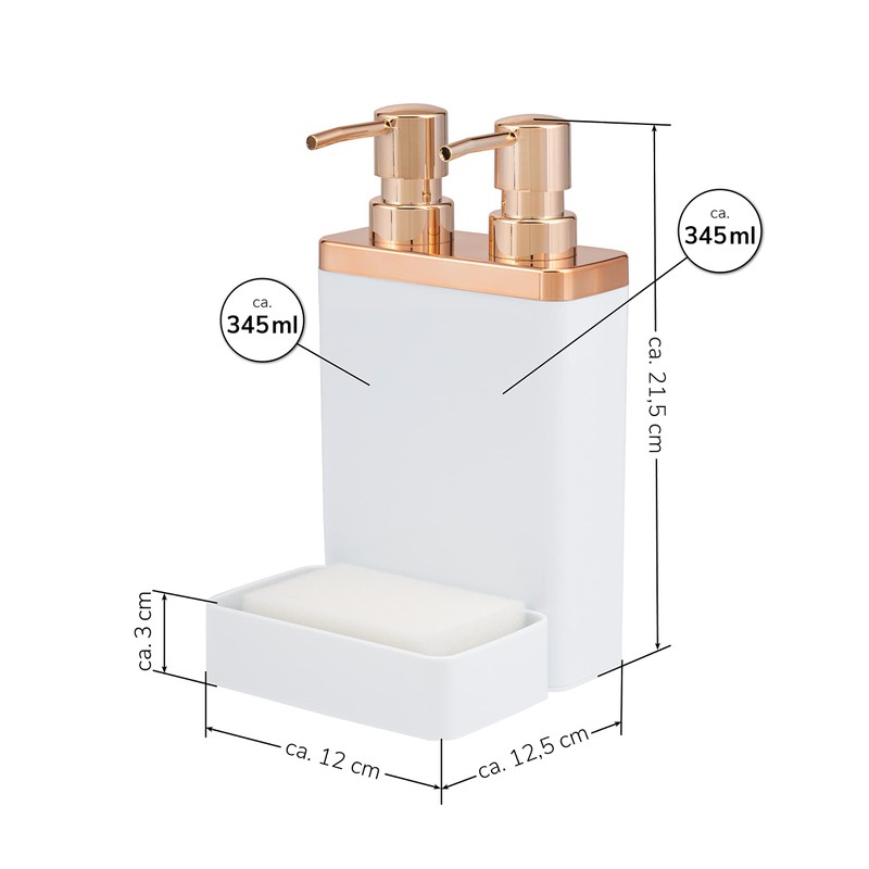bremermann Sink Organizer with Dual Dish Liquid Dispenser and Sponge