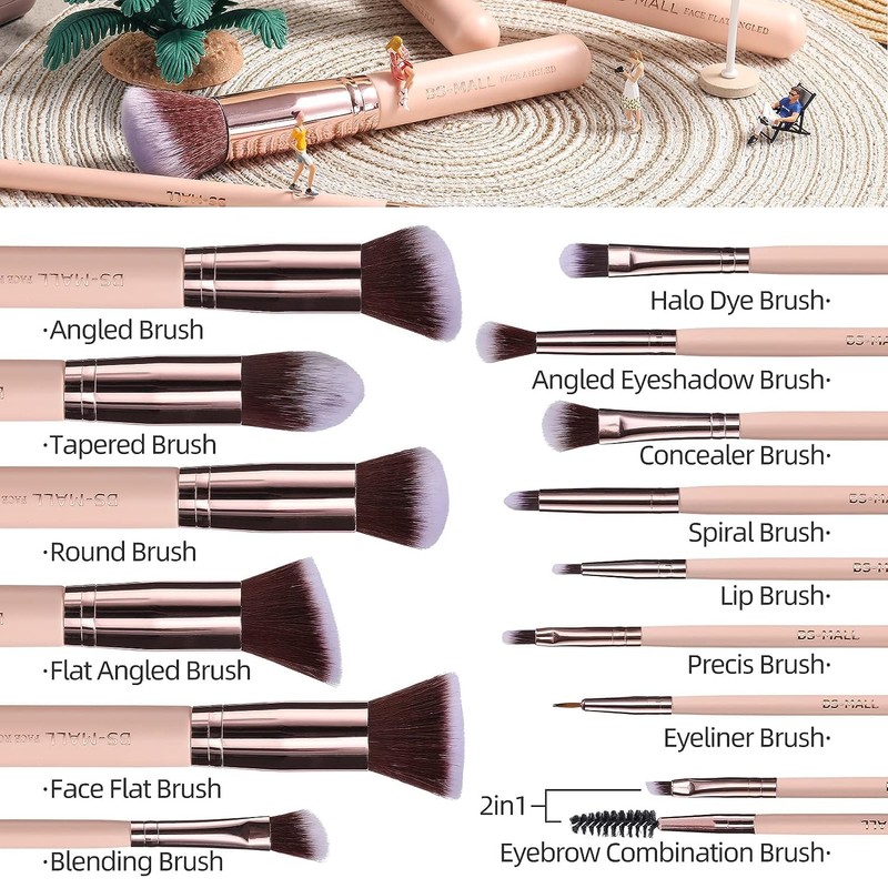 BS-MALL Brochas de maquillaje sintéticas de primera calidad, correctores de