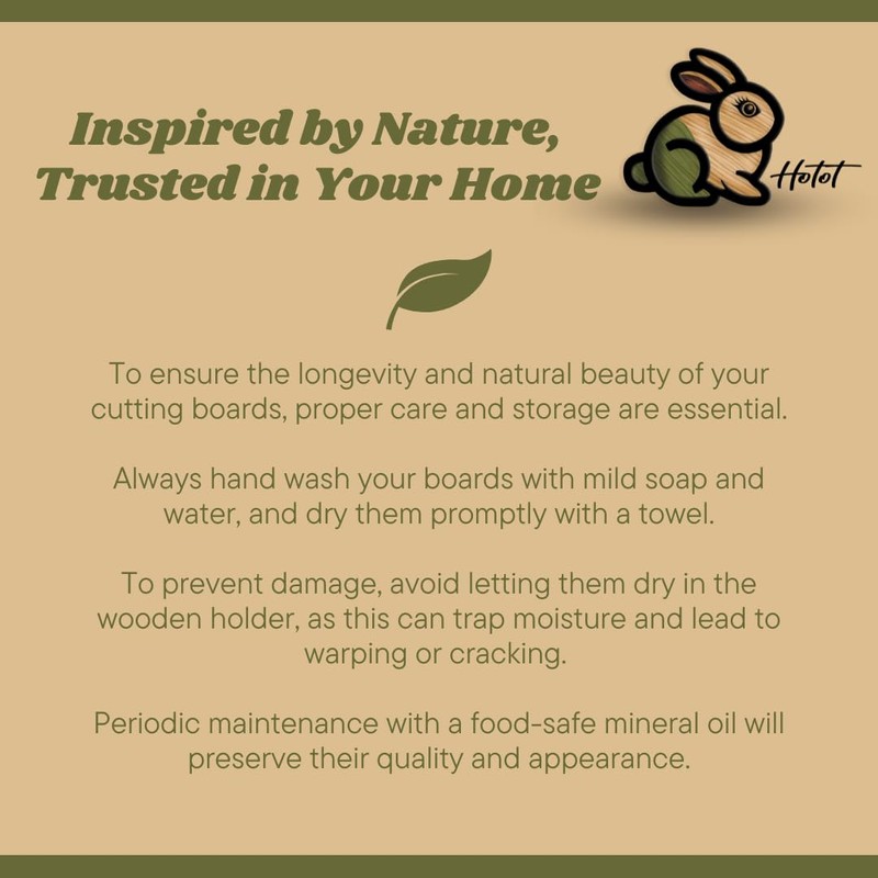 Hotot 4-Piece Maple Wood Cutting Board Set with Holder Made