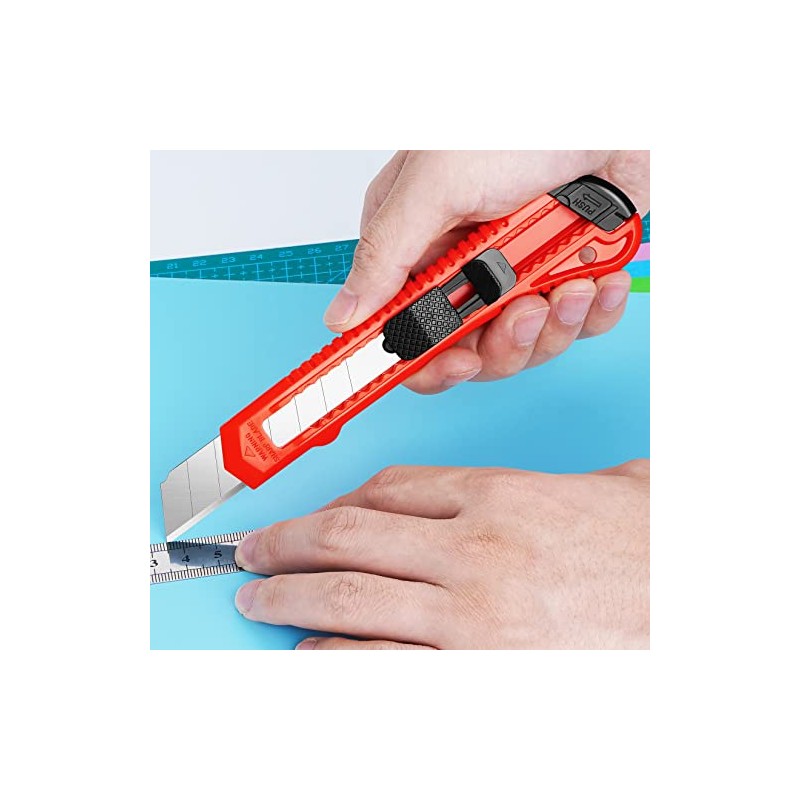 DIYSELF 30 Pack Box Cutter Retractable, 18mm Box Knife, Utility