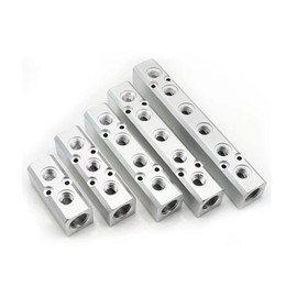 Still Awake 2 Way Pneumatic Manifold Air Distribution Block, G1/2 Supply Port, G1/4-Inch Output Port, Aluminum Alloy