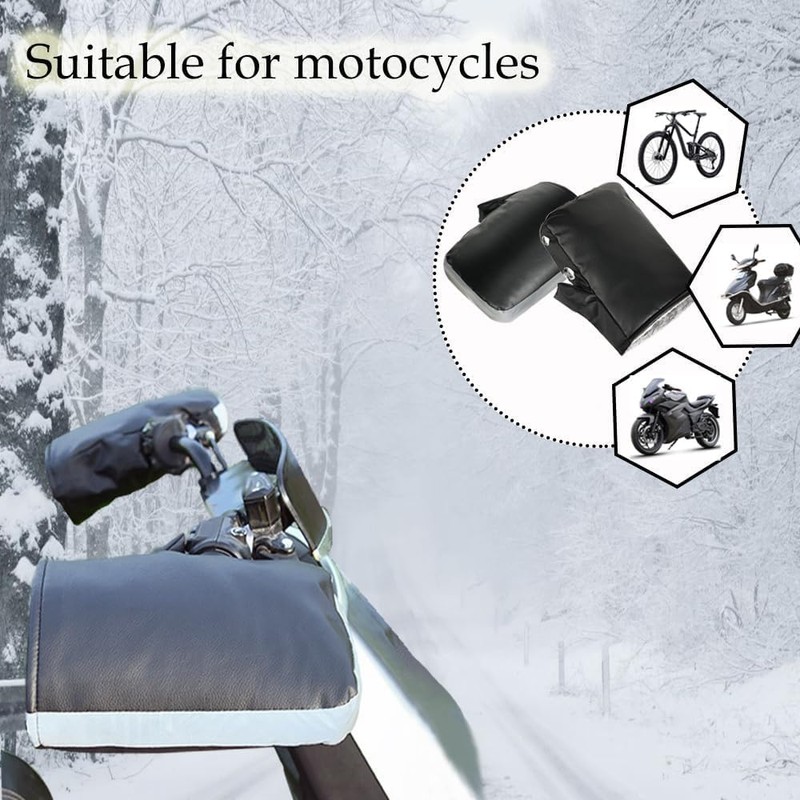 7JI Motorcycle Handlebar Mittens Muffs, Bike Handlebar Mitts Waterproof and