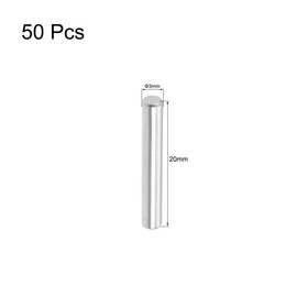 TOP-VIGOR 50Pcs 3mm x 20mm Dowel Pins Shelf Support Pegs, 304 Stainless Steel Cylindrical Shelf Support Pin Fasten Elements Silver Tone