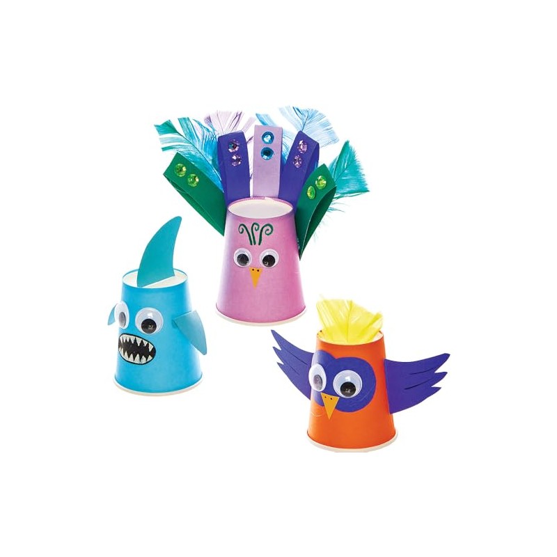 Baker Ross FN129 Rainbow Colours Paper Craft Cups - Pack