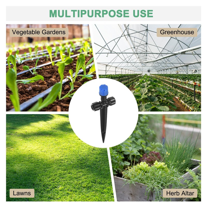 M METERXITY 24-Pack Drip Irrigation Emitters, 5"/13mm Drippers with Stake