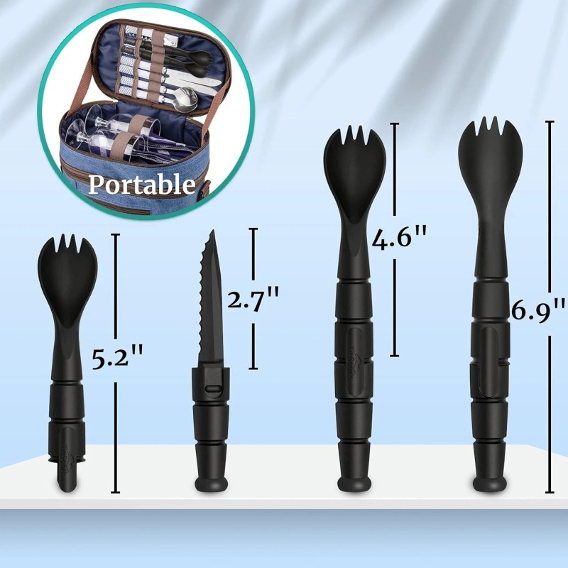 Haxrotin Tactical Spork with Hidden Knife – 3-in-1 Camping Tool