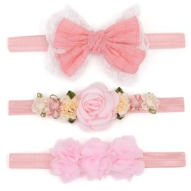 Bianhuan Hair Band, Baby Hair Accessories, Flowers, Newborn, Kids, Hair Ornament, Hair Clip, Set of 3, Headband Girls, Hair Accessories, Present, Gift, Children, Baby Shower Gift