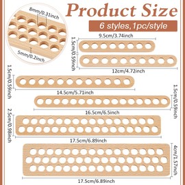 BENECREAT 6 Pieces 6 Sizes Tablet Weaving Separator, Wood Embroidery Thread Spool Board Rectangular Weaving Tool for Loom Weaving Accessories Tablet Loom Weaving Accessories