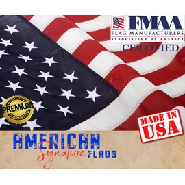 American flag and pole kit set: Includes a 3x5 ft Embroidered US flag made in USA, 6 ft aluminum tangle free spinning flag pole with carabiners, and flagpole holder wall mount bracket (Black)