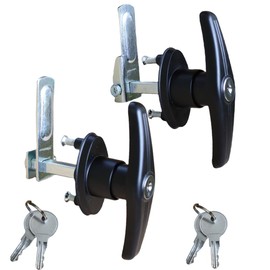 WJSKDQ Truck Cap Camper Shell T-Handle Lock Latch Replacement Parts,Matching Set T-Handles Lock, Keyed Alike (Left&Right)-Complete Set (2Pack Black) (Black)