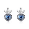 LOOVE Sterling Silver Crystal Heart Earrings for Women - Gemstone