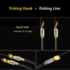 AMHDV Small Barbless Fishing Hook with Line, Tiny Fish Hooks