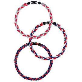 SUPBOMM 3 pcs Baseball Rope Necklaces, League Team Colors Braided Necklace, Baseball Team Gifts, Guardians