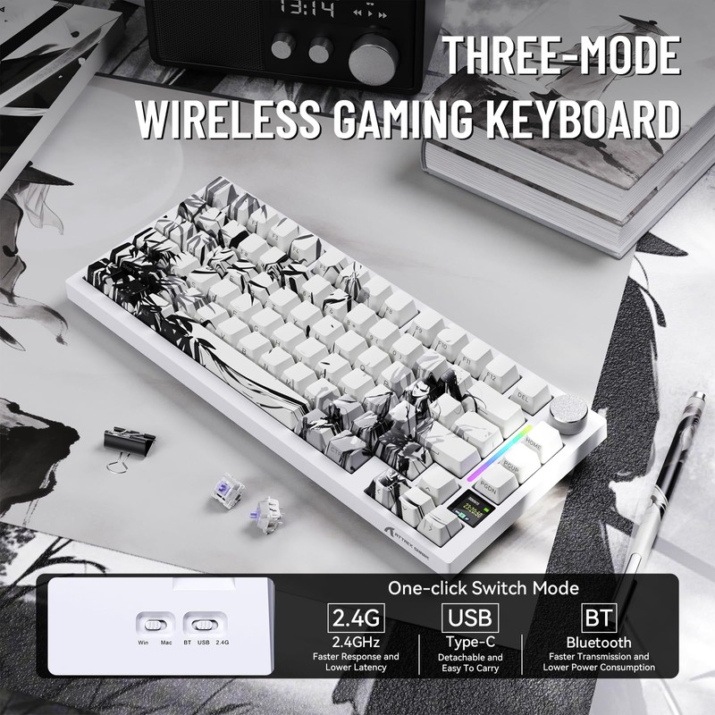 ATTACK SHARK X820ULTRA Wireless Gaming Mechanical Keyboard with TFT Smart