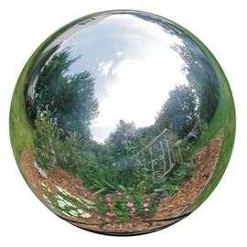 Rome 704-S Silver Stainless Steel Gazing Globe, Polished Stainless Steel, 4-Inch Diameter
