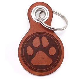 Samunshi® Leather Keyring with Engraving with Various Motifs Gifts Made in Germany 38 Colours 8 x 4.8 cm, Cognac Brown/Engraved, Classic