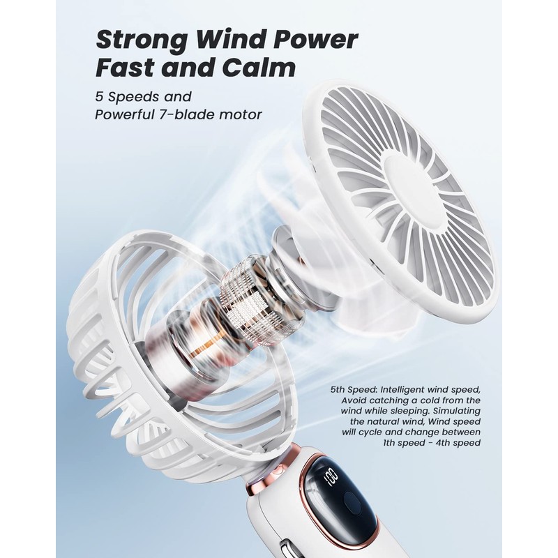 coldSky Portable Handheld Fan, 4000mAh Battery Operated 3 in 1