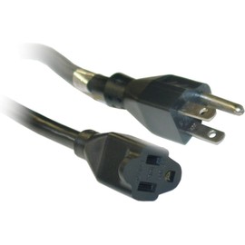 ACL 6 Feet NEMA 5-15P to NEMA 5-15R Power Extension Cable, SJT, 14 AWG, 3 Conductor, 15 Amp, Black, 2 Pack
