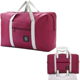 ZB.soar Large Travel Duffel Bag, Waterproof Oxford Fabric,Sports Storage Bag with Luggage Strap(Claret)