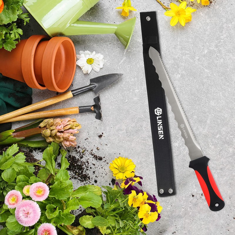 PAXLINSEN Stainless Steel Garden Knife with 11" Blade, Double Side