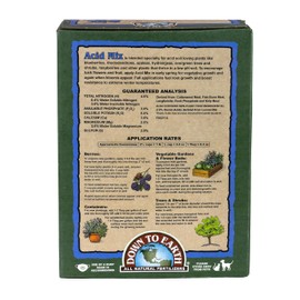 Down To Earth All Natural Fertilizers Organic Acid Mix - Plant Food for Blueberries, Raspberries, Azaleas and Rhododendrons 4-3-6, 1 lb
