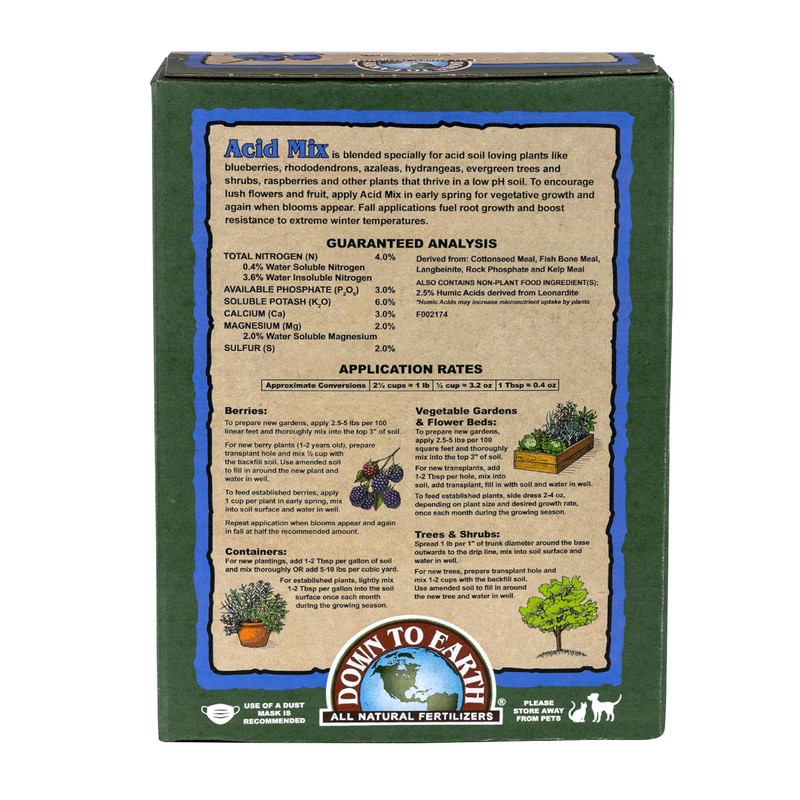 Down To Earth All Natural Fertilizers Organic Acid Mix -