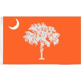 SOUTH CAROLINA ORANGE & WHITE SC CLEMSON COLORS FLAG 3X5 ROUGH Tex® 68D NYLON