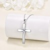 DAYLINLOVE Cross Pendant Necklace 925 Sterling Silver Origami Cross Birthstone