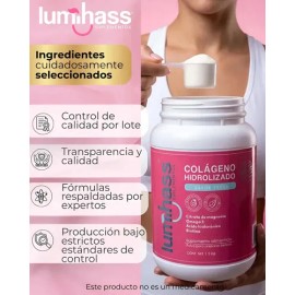 Pack 2 Colágeno Hidrolizado Lumihass 2 Botes Fresa 1.2 Kg + Détox I 48 Porciones C/u I Omega 3 +Extracto De Aguacate + Magnesio + Acido Hialurónico + 