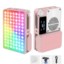 Amaran Ace 25c Pocket RGBWW LED Light, Boost Mode Up to 32W, Full-Color Mini Video Light (2,300-10,000K), 1,500 Lux@1m at 5,600K, 4500mAh Battery with PD Fast Charging for Mobile Creators (Pink)