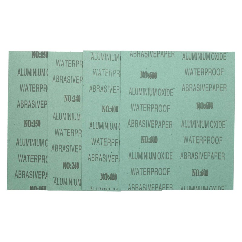 20pc Assorted Wet And Dry Sandpaper Sheets For Metal Plastic