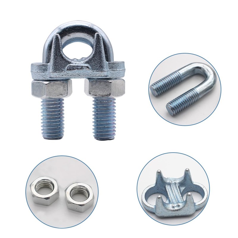 23/32 Inches Wire Rope Clamp,Heavy Duty U-Bolt Cable Clips,Zinc Plated