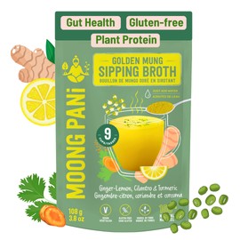 MOONG PANI Vegetable Broth Soup Powder (Ginger, Lemon & Turmeric) Gluten-Free, Detox, All Natural, Lower Sodium, Vegan, Keto, High Fiber & Protein, Plant-Based Mung Bean, 3 Pack