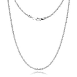 Silver Chain Necklace for Women, 3mm Box Chains for Women, 20 inch, Trendy Jewelry Gifts for Mom Friends